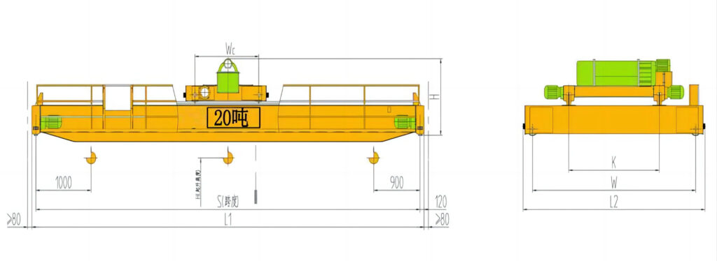 20噸電動(dòng)葫蘆雙梁起重機(jī)結(jié)構(gòu)圖紙