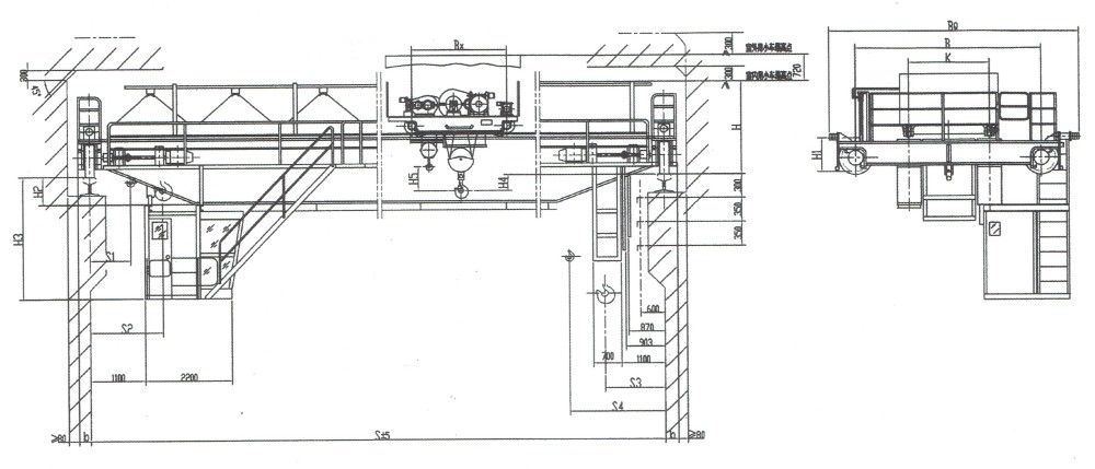 QDY型5-50（10）噸吊鉤橋式吊運熔融金屬用起重機外形尺寸圖.jpg